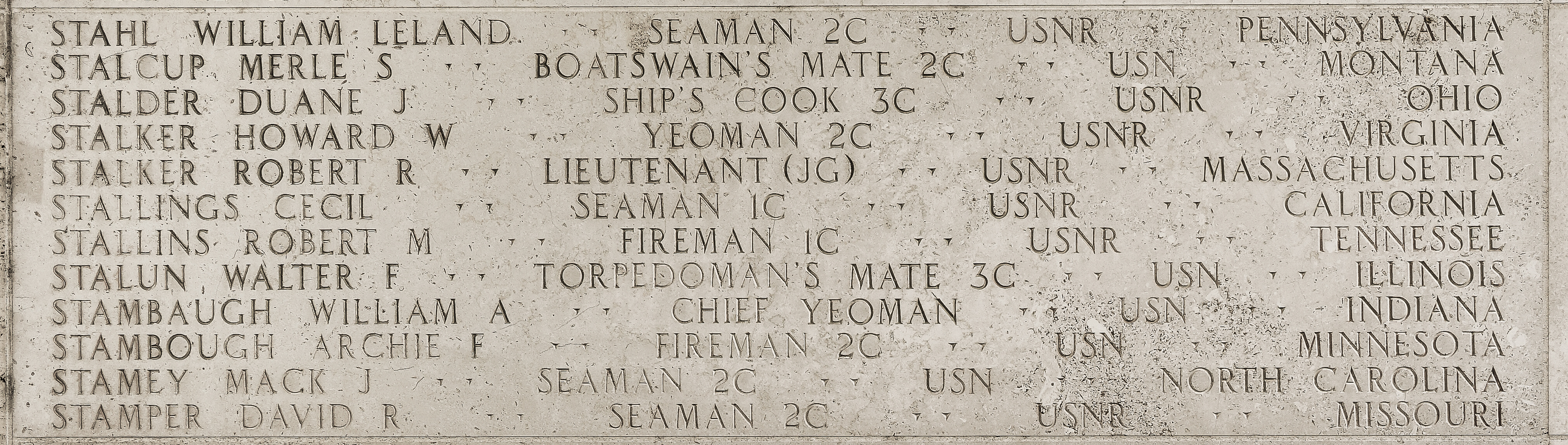 William A. Stambaugh, Chief Yeoman